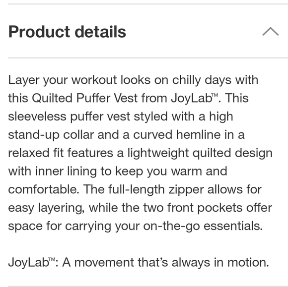 JoyLab Women's Quilted Puffer Vest ~ Ivory - Picture 6 of 16